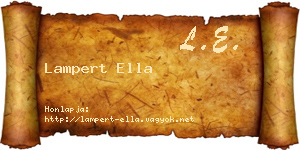 Lampert Ella névjegykártya
